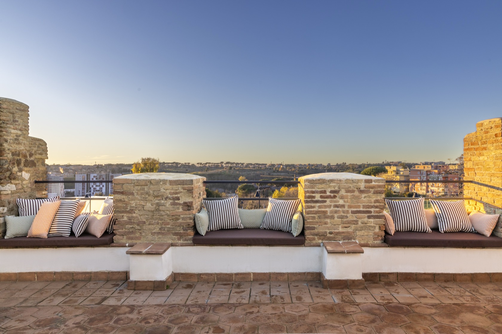 Sunset terrace overlooking Rome